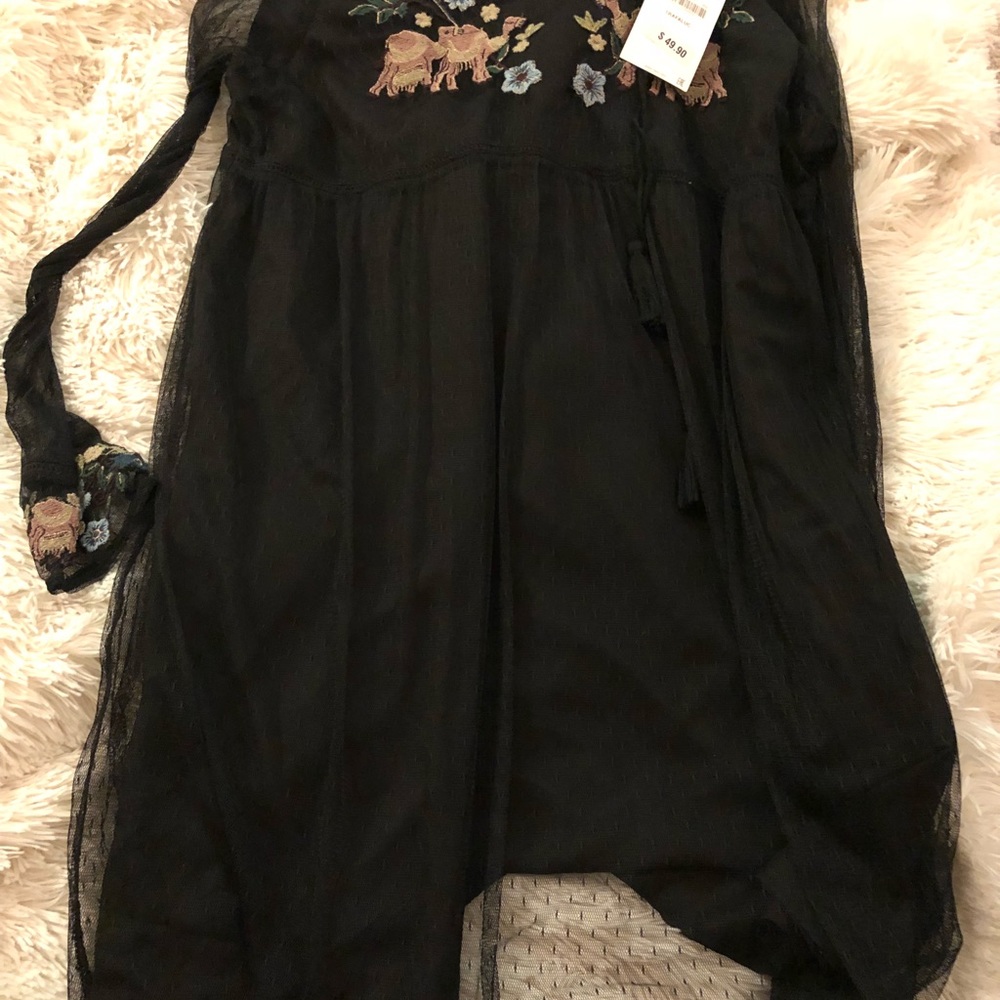 ZARA Plumetis Embroidered Dress - Picture 8 of 8